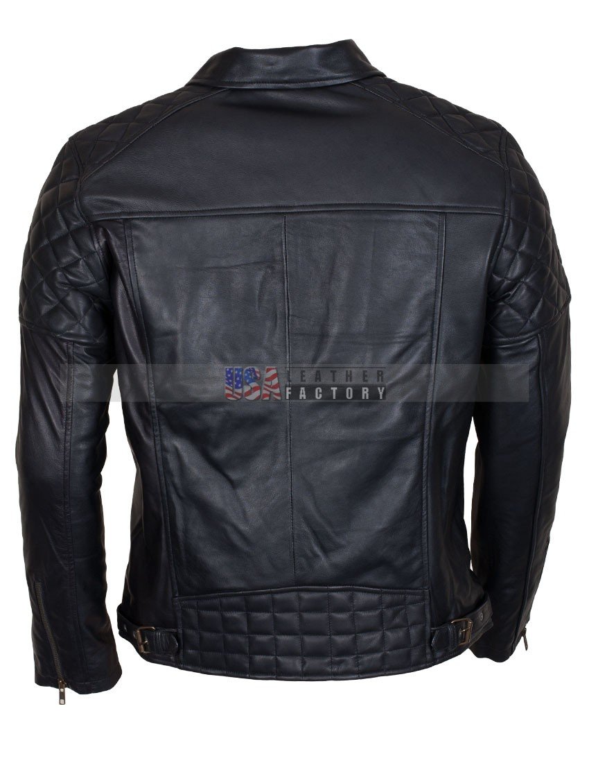 Men Brando Styled Black Biker Leather Jacket Black Biker Leather Jacket Free Shipping Previous Next