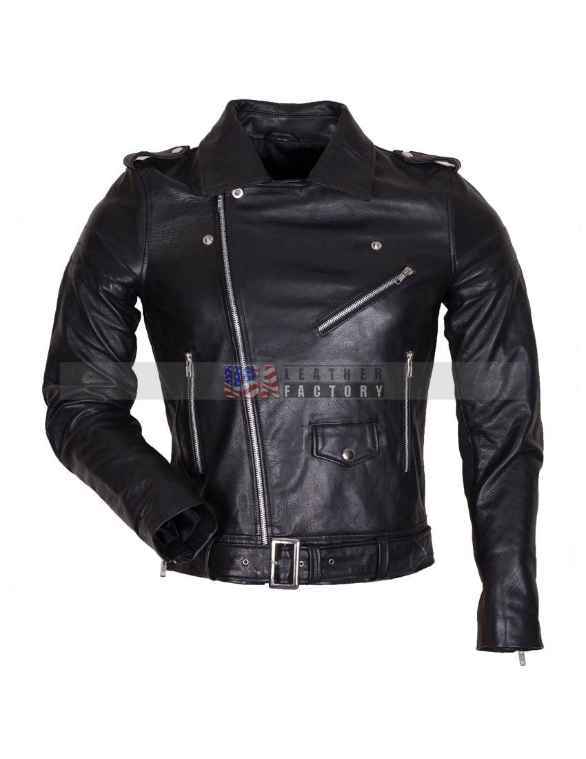 Mens Black Genuine Leather Motorcycle Jacket