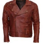 Designer Mens Brown Biker Leather Jacket