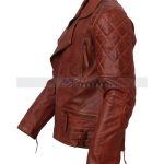 Designer Mens Brown Biker Leather Jacket For Sale Free Shipping
