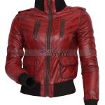 Designer Waxed Women Motorbike Leather Jacket