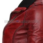 Designer Waxed Women Motorbike Leather Jacket Free Shipping worldwide