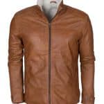 Men Brown Waxed Fur Lined Winter Leather Jacket