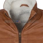 Men Brown Waxed Fur Lined Winter Leather Jacket Sale