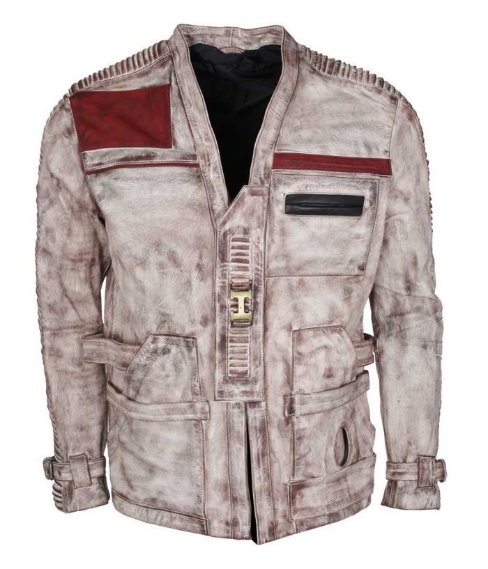 Star Wars White Waxed Finn Leather Jacket
