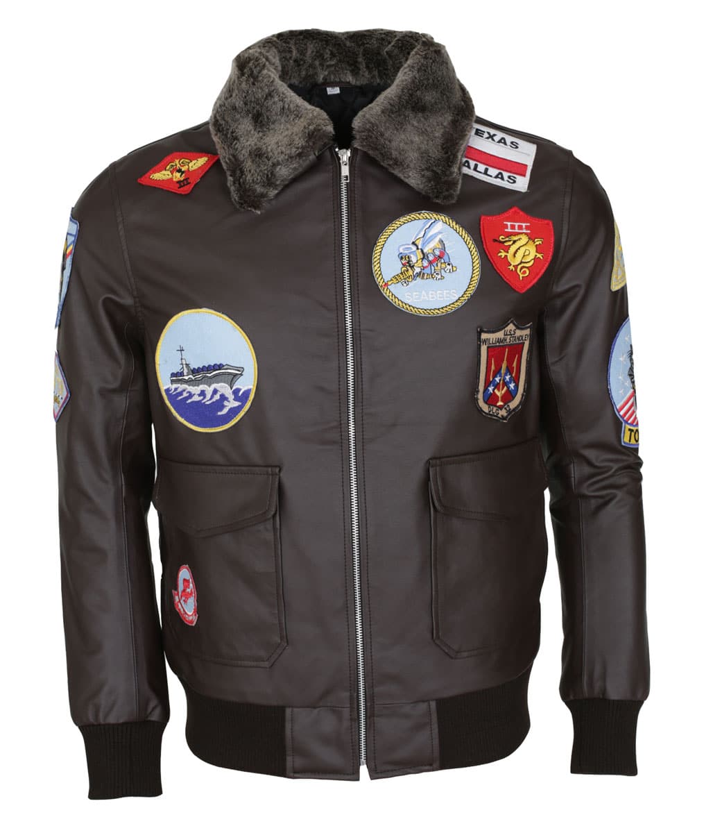 top gun leather flight jacket