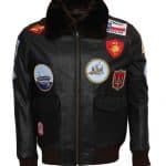Top Gun’s Tom Cruise Black Flight Bomber Leather Jacket