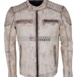 Vintage White Leather Jacket