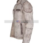 Vintage White Leather Jacket