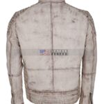 Vintage White Leather Jacket