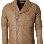 Embroidered Men Soft Leather Biker Jacket Sale