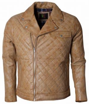 Embroidered Men Soft Leather Biker Jacket Sale