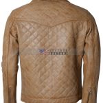 Embroidered Men Soft Leather Biker Jacket Sale Online