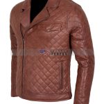 Mens Brown Biker Soft Casual Leather Jacket Free  Shipping Online Sale Black Friday Sale