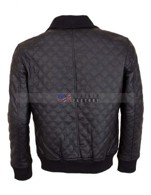 Casual Quilted Leather Jacket | Men Faux Square Grid Quilted jacket