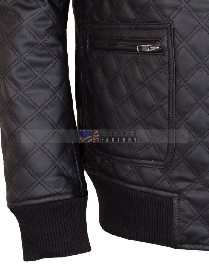 Casual Quilted Leather Jacket