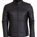 Quilted Brown Men’s Fashion Leather Jacket