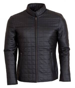Quilted Brown Men's Fashion Leather Jacket