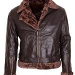 B3 Bomber Aviator Men’s Brown Fur Leather Jacket