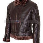 B3 Bomber Aviator Mens Brown Fur Leather Jacket Discounted Sale USA