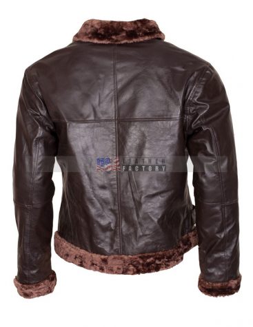 B3 Bomber Aviator Brown Fur Leather Jacket for Men | USA Leather Factory