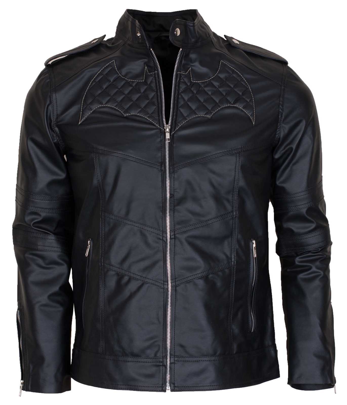 Batman Beyond Leather Jacket Batman Logo Black Jacket for Men