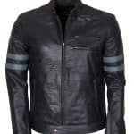 Designer Men Retro Black Biker Leather Jacket