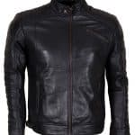 Designer Men’s Padded Black Motorcycle Leather Jacket