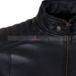 Padded Motorcycle Leather Jacket