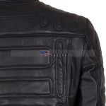 Designers Mens Padded Black Motorcycle Leather Jacket For Sale Free Shipping buy now