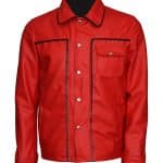 Elvis Presley Celebrity Red Vintage Leather Jacket for Men’s