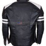 Fight Club Hybrid Black Leather Biker Jacket For Sale Free Shipping  Onine