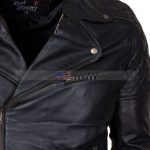Men Brando Styled Black Biker Leather Jacket Free Shipping Sale Buy NOW USA