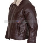 Men Choco Brown B3 Bomber Fur Lined Leather Jacket Sale Free Shipping USA