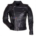Mens Black Genuine Leather Motorcycle Jacket Sale