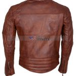 Mens Classic Diamond Brown Motorcycle Leather Jacket online Sale