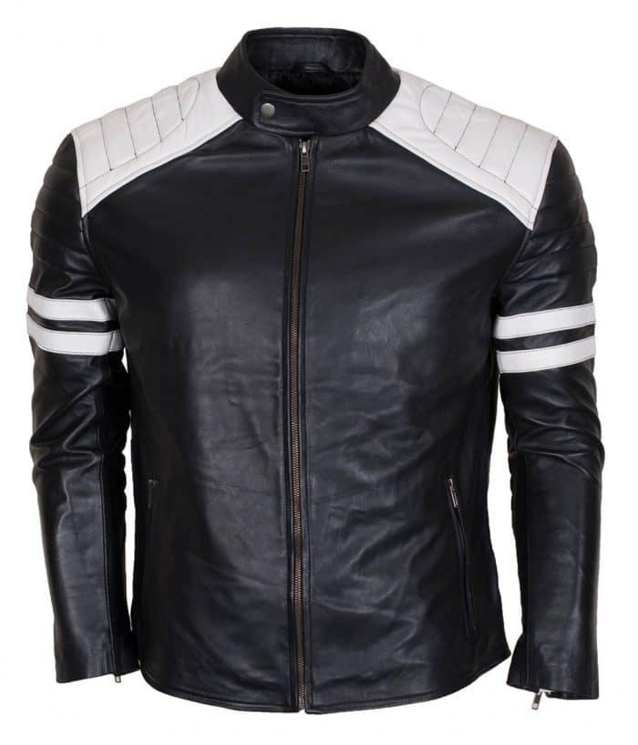 Men's Fight Hybrid Black Leather Biker Jacket