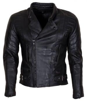Men's Real Cowhide Black Motorcycle Leather Jacket Sale