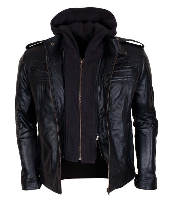 TNA AJ Leather Jacket | Biker TNA AJ Style Hoodie Leather Jacket