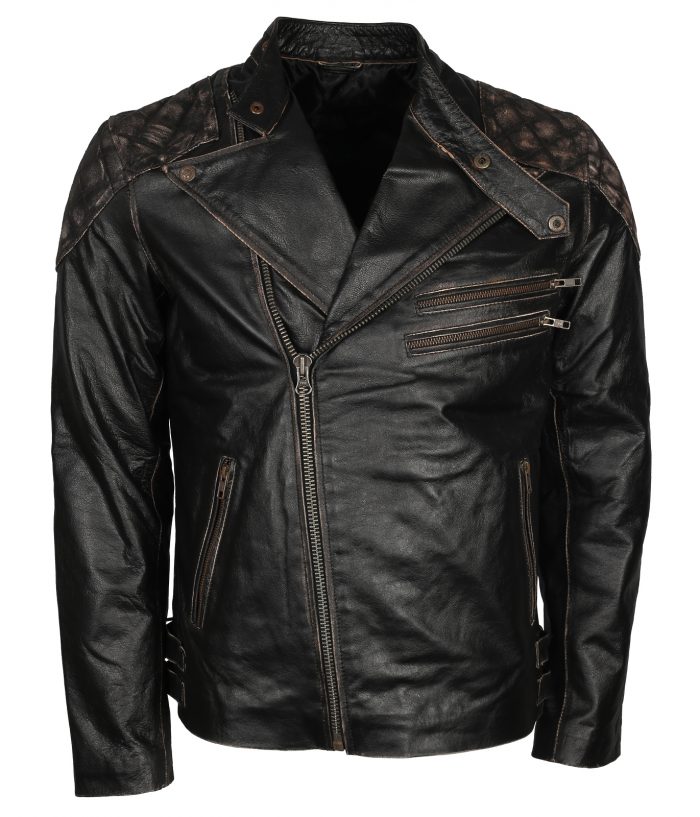 Biker Skull Vintage Leather Jacket For Men