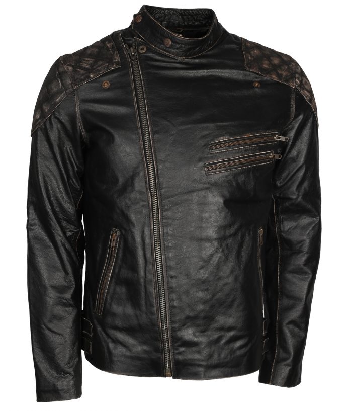 Biker Skull Vintage Leather Jacket For Men