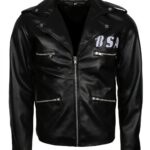 BSA Tribute to George Michael Mens Biker Leather Jacket USA