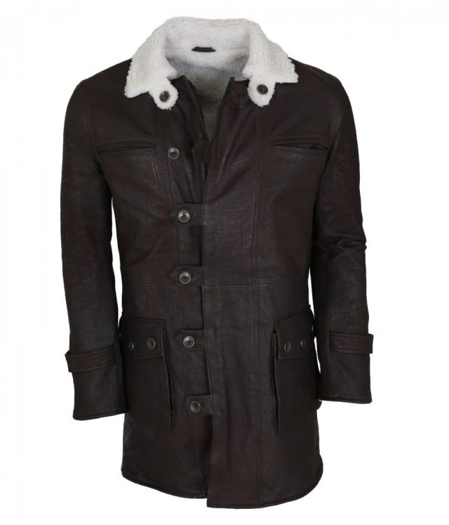 Bane Brown Leather Coat | Stylish Bane Brown Fur Leather Coat