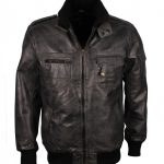 Grey Waxed Vintage Fashion Leather Jacket