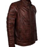 Brown Padded Leather Jacket
