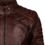 Brown Padded Leather Jacket