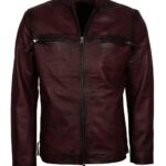 Retro Maroon Biker jacket
