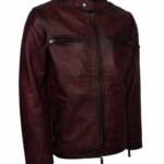 Retro Maroon Biker jacket
