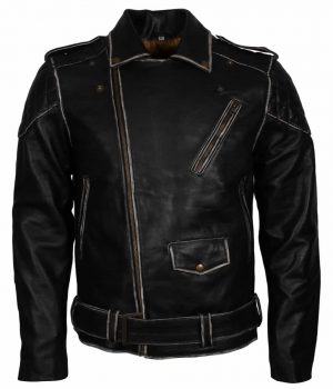 Distressed Leather Jacket