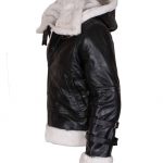 Mens Fur Lined B3 Bomber Black Leather Jacket Sale